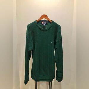 CHAPS RALPH LAUREN Vintage Mens Heavy Knit Sweater Green Crew Neck Chunky Knit L